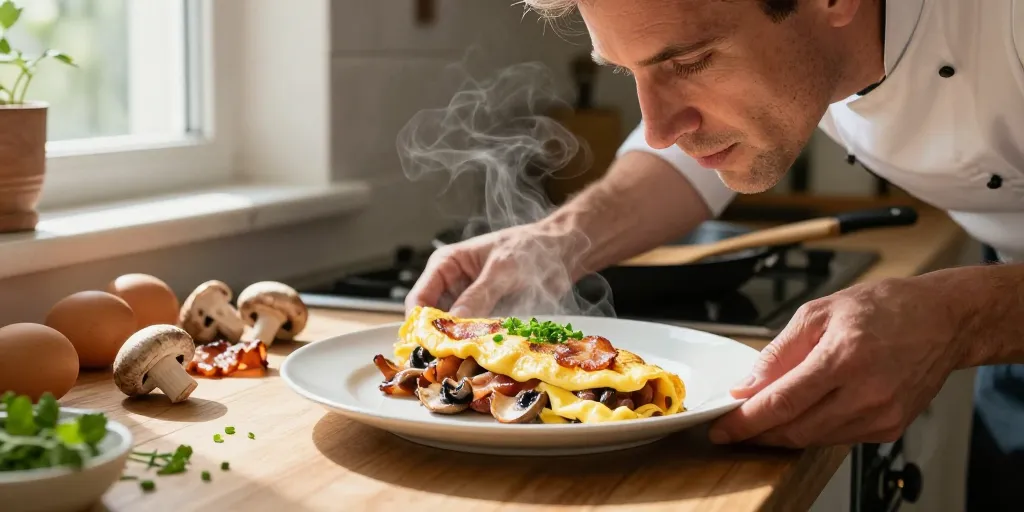 recette omelette lardon champignon