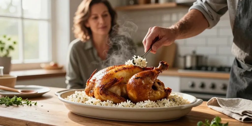 recette riz au poulet au four