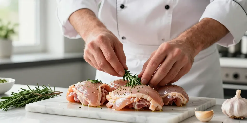 cuisse de poulet marine