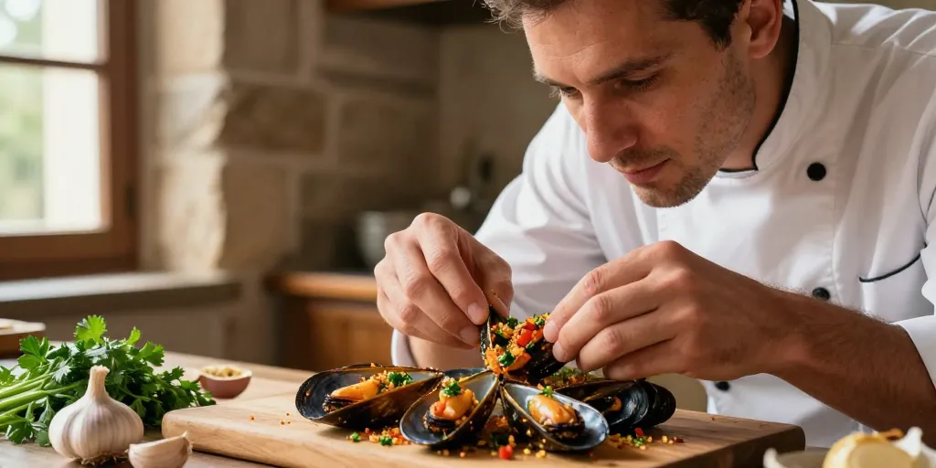 Moules farcies à l’espagnole : la technique pour une farce savoureuse